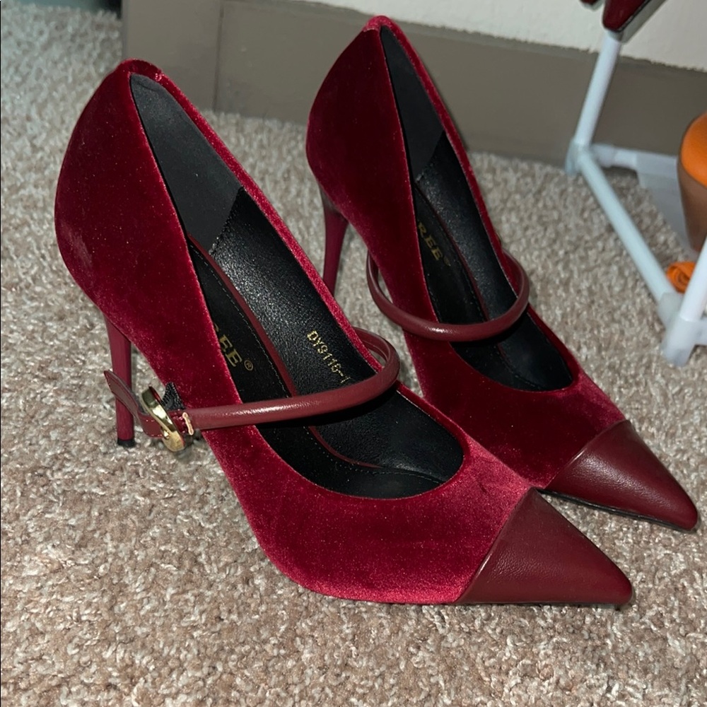 Brand new Elegant Red Velvet Women's Heels